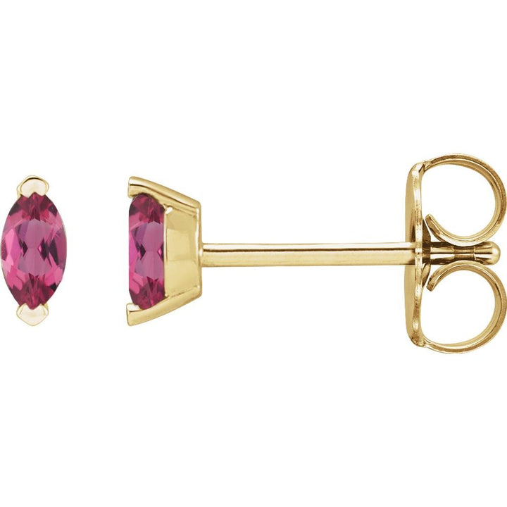 14K 2-Prong Marquise Gemstone Stud