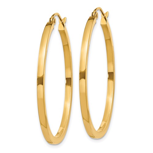 14K 2mm Square Tube Hoops