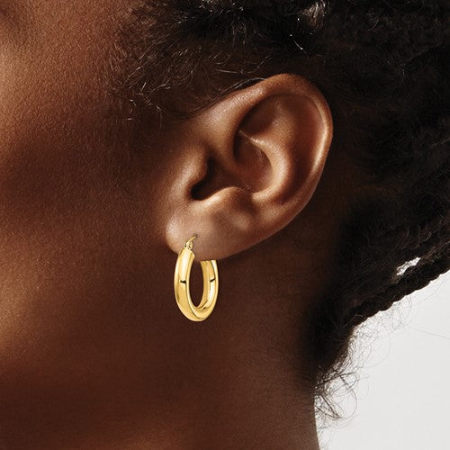 14K Chunky Tube Hoops