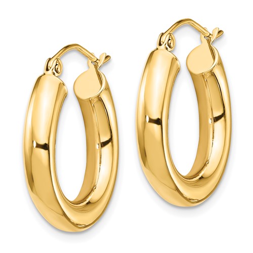 14K Chunky Tube Hoops