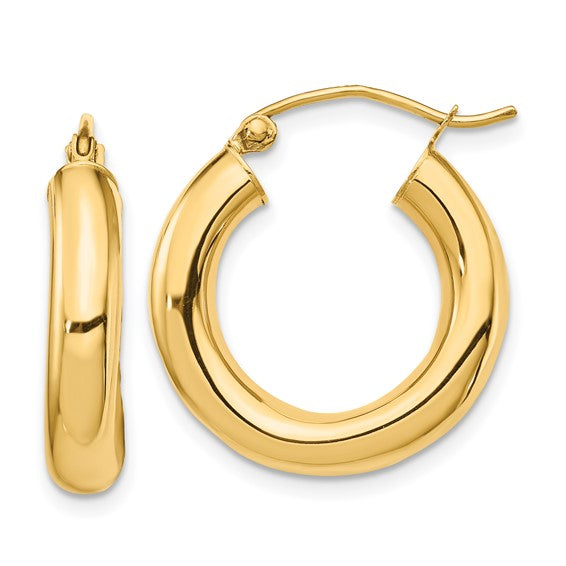 14K Chunky Tube Hoops