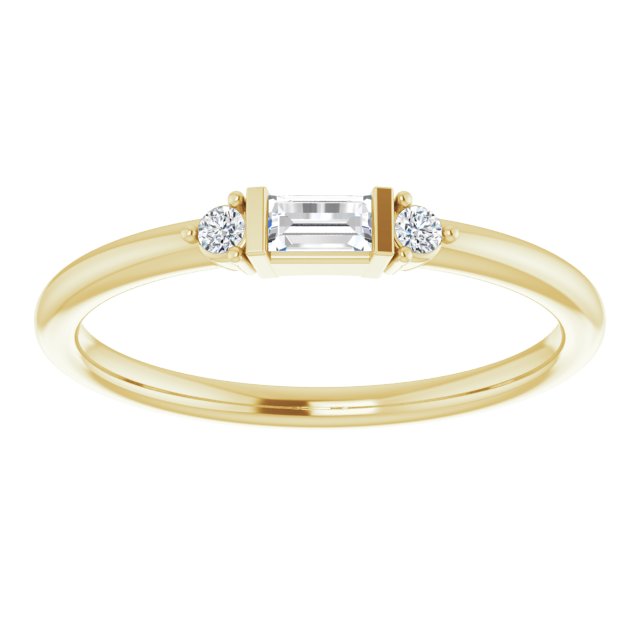 14K Diamond Baguette Stackable Ring