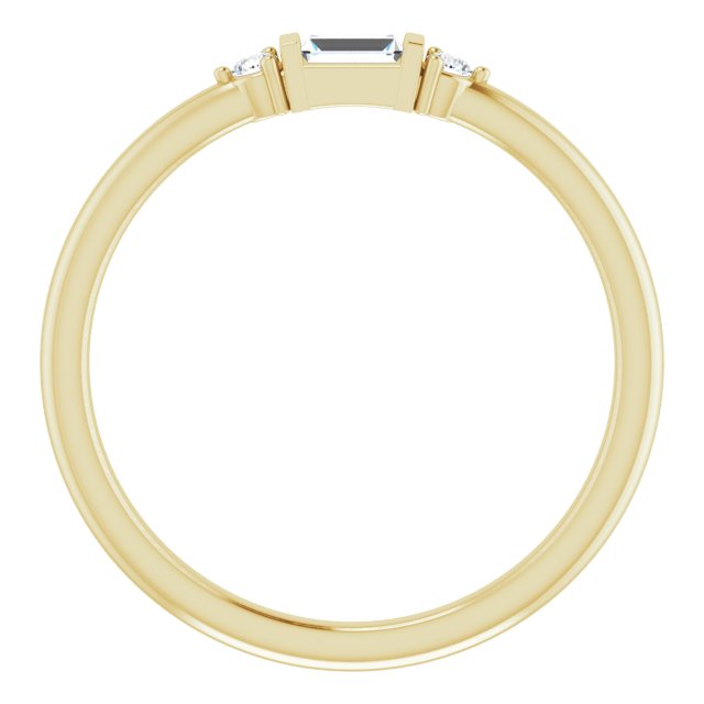 14K Diamond Baguette Stackable Ring