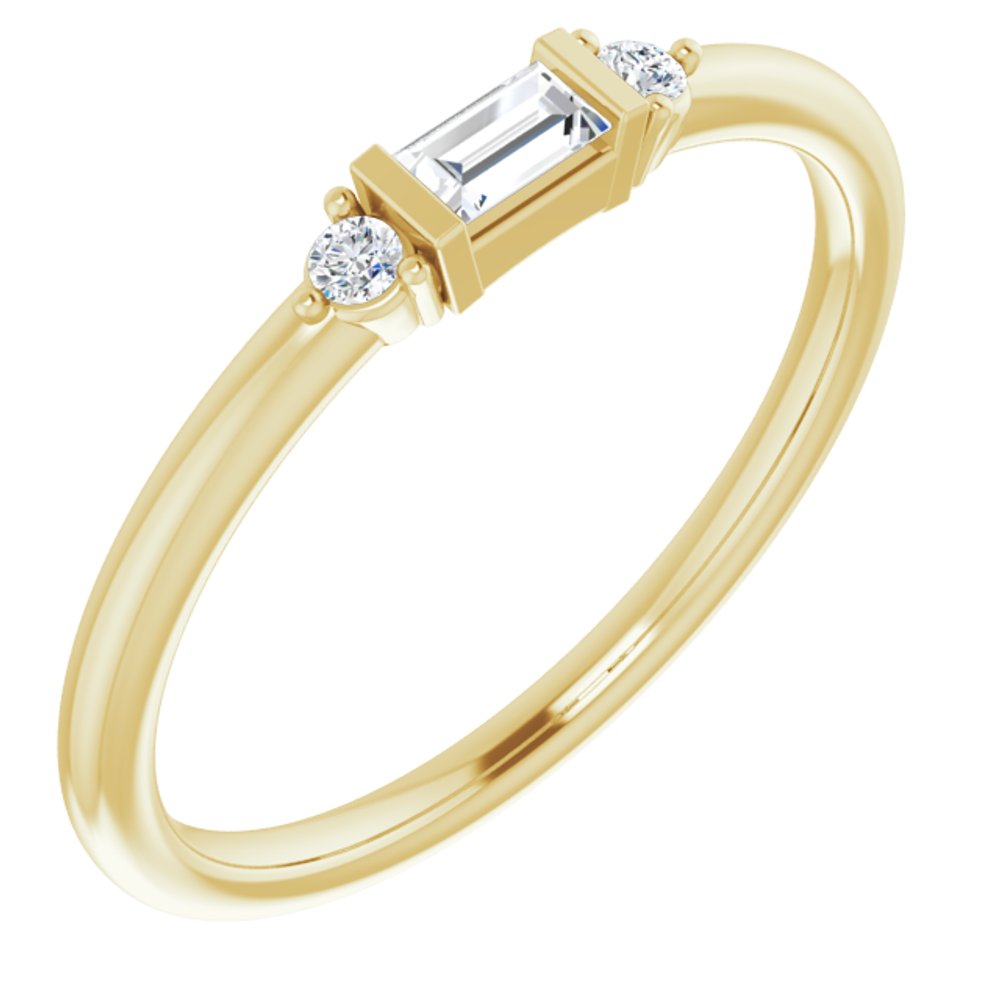 14K Diamond Baguette Stackable Ring