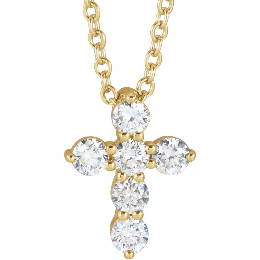 14K Diamond Cross Necklace