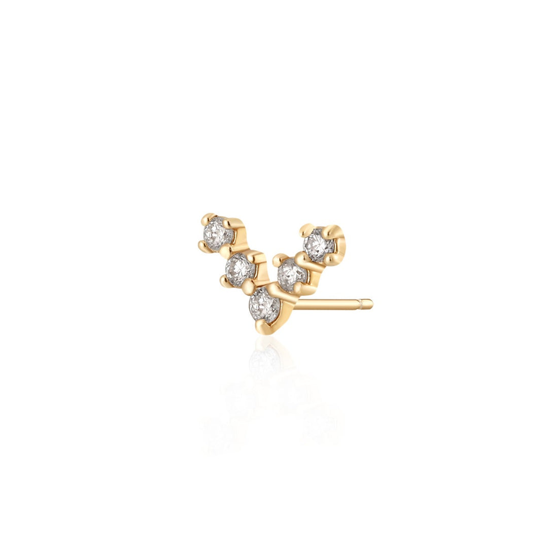 14K Diamond Wishbone Stud