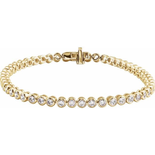 14K Lab Grown Diamond Bezel Line Bracelet