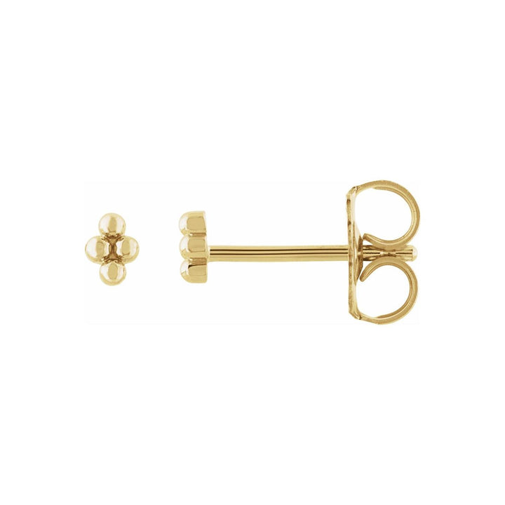 14K Tiny Four Bead Stud