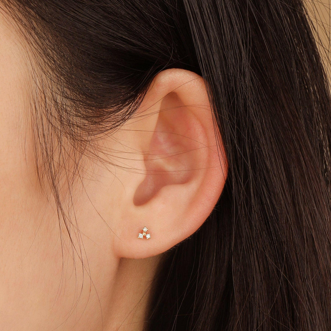 Clover Trio Diamond Stud.