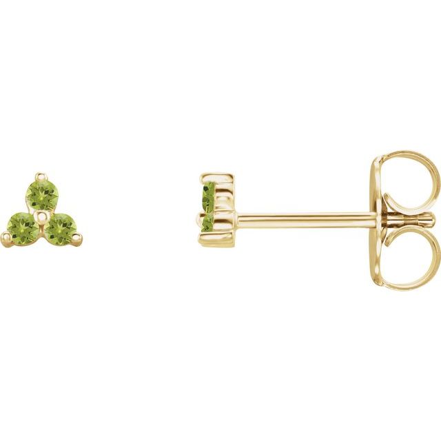 14K Trio Gemstone Studs