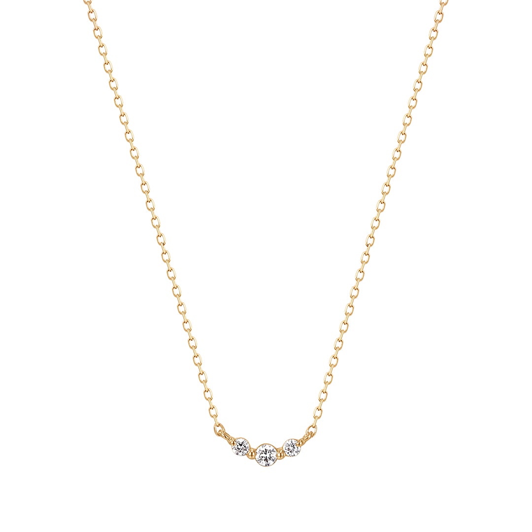 14K Triple Diamond Necklace
