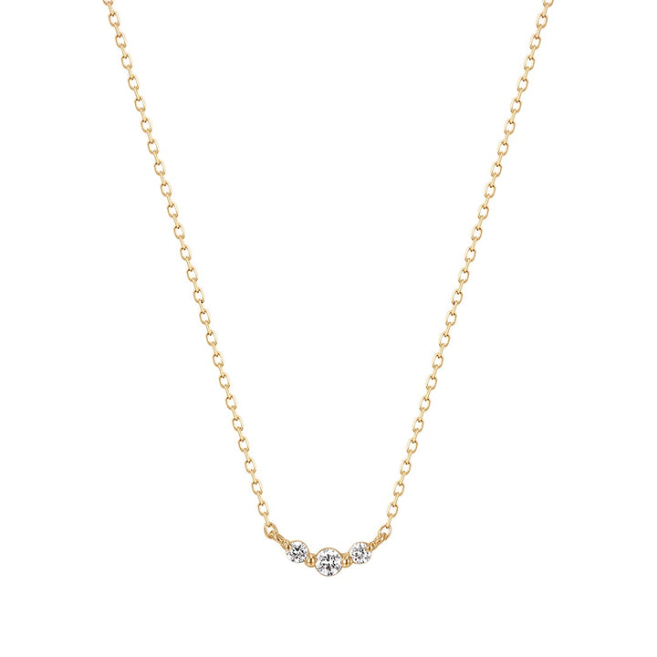 14K Triple Diamond Necklace