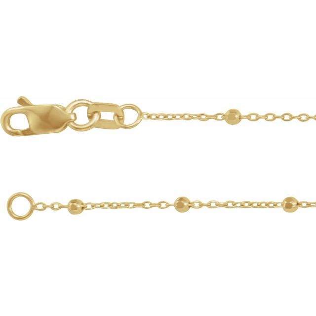 14K .85mm Faceted Beaded Cable Chain