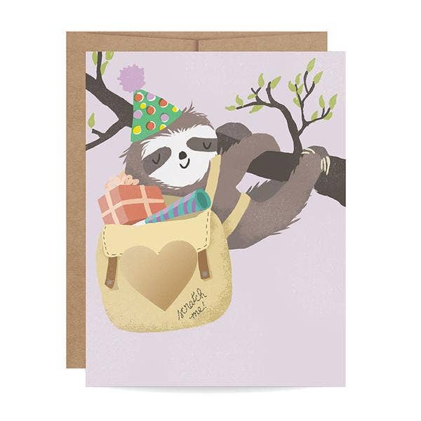 Sloth Scratch-Off Birthday Card