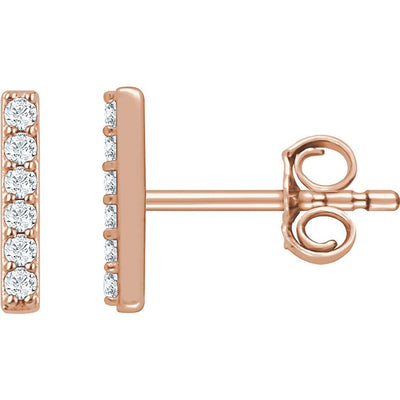 14K 1/10 CTW Lab Grown Diamond Bar Stud