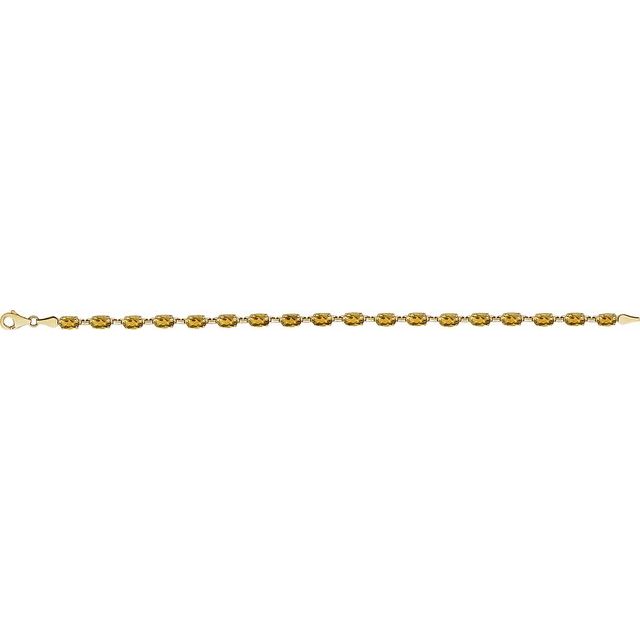 14K Gemstone Line Bracelet