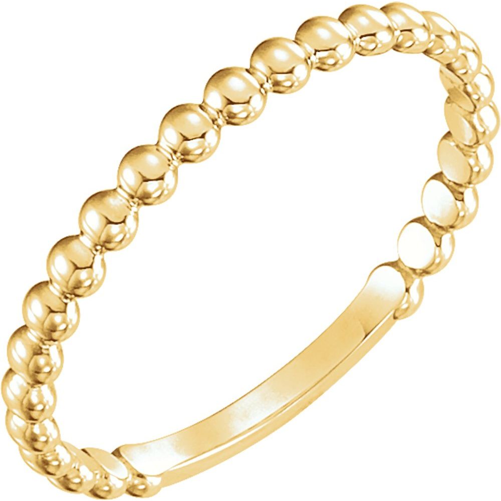 14K Stackable Bead Ring