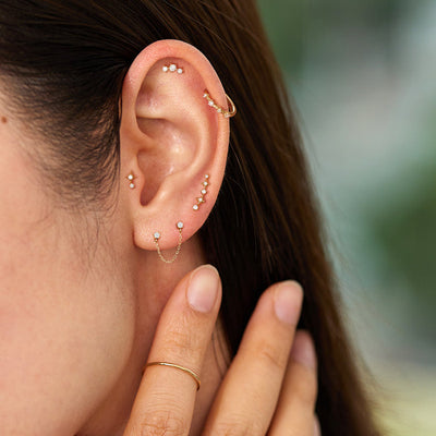 Estelle | Double Lab Grown Diamond Chain Drop Earring