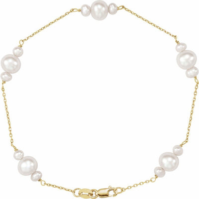 14KY Freshwater Cultured Pearl 7.5" Bracelet