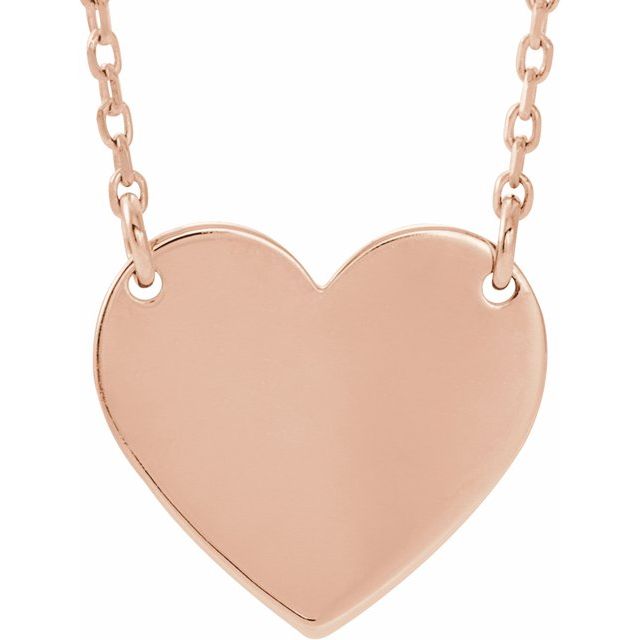14K Engravable Heart Necklace