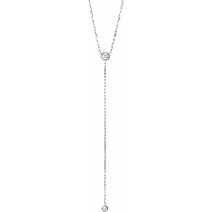 14K 1/5 CTW Natural Diamond Drop Necklace