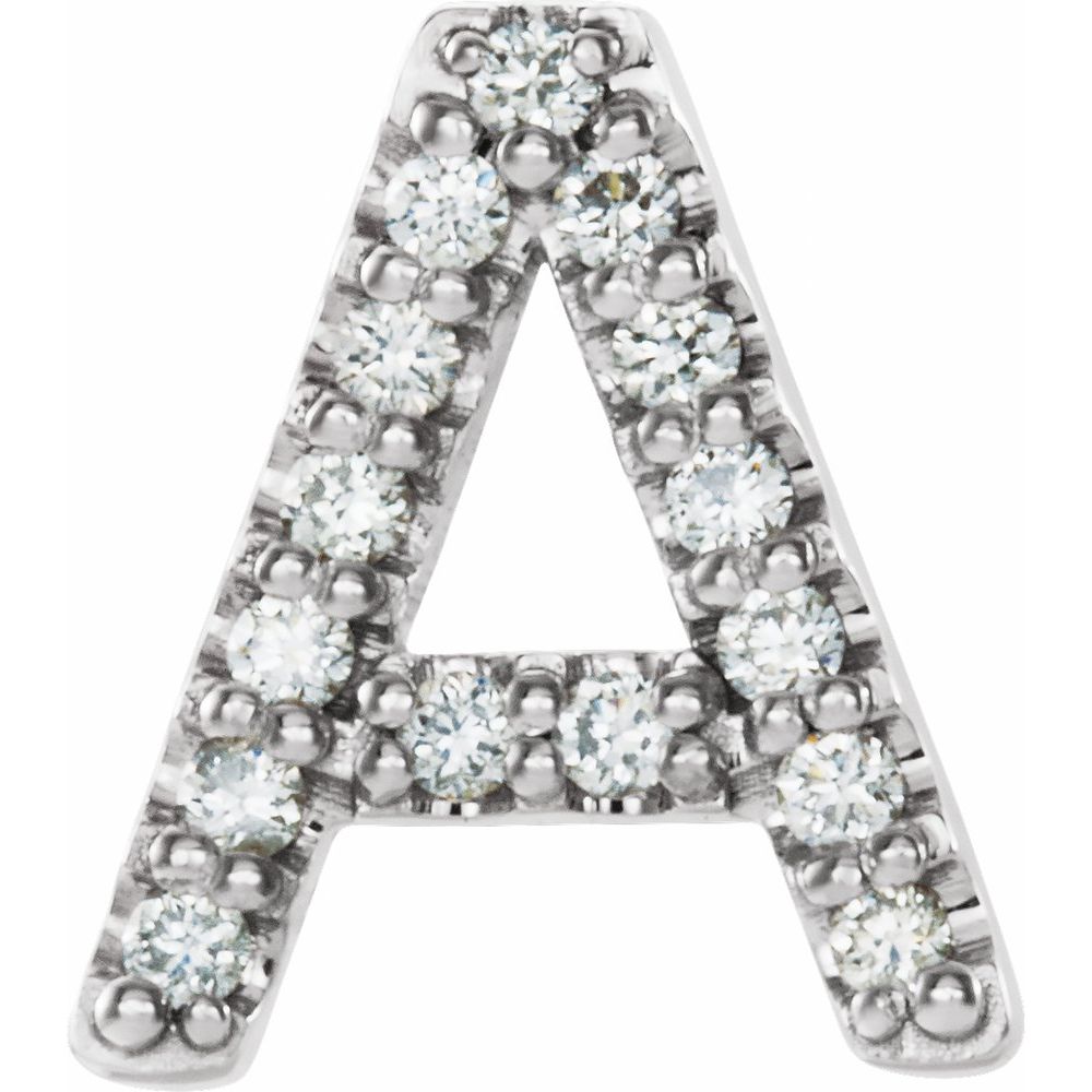 14K Natural Diamond Initial Stud