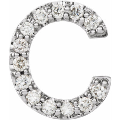 14K Natural Diamond Initial Stud