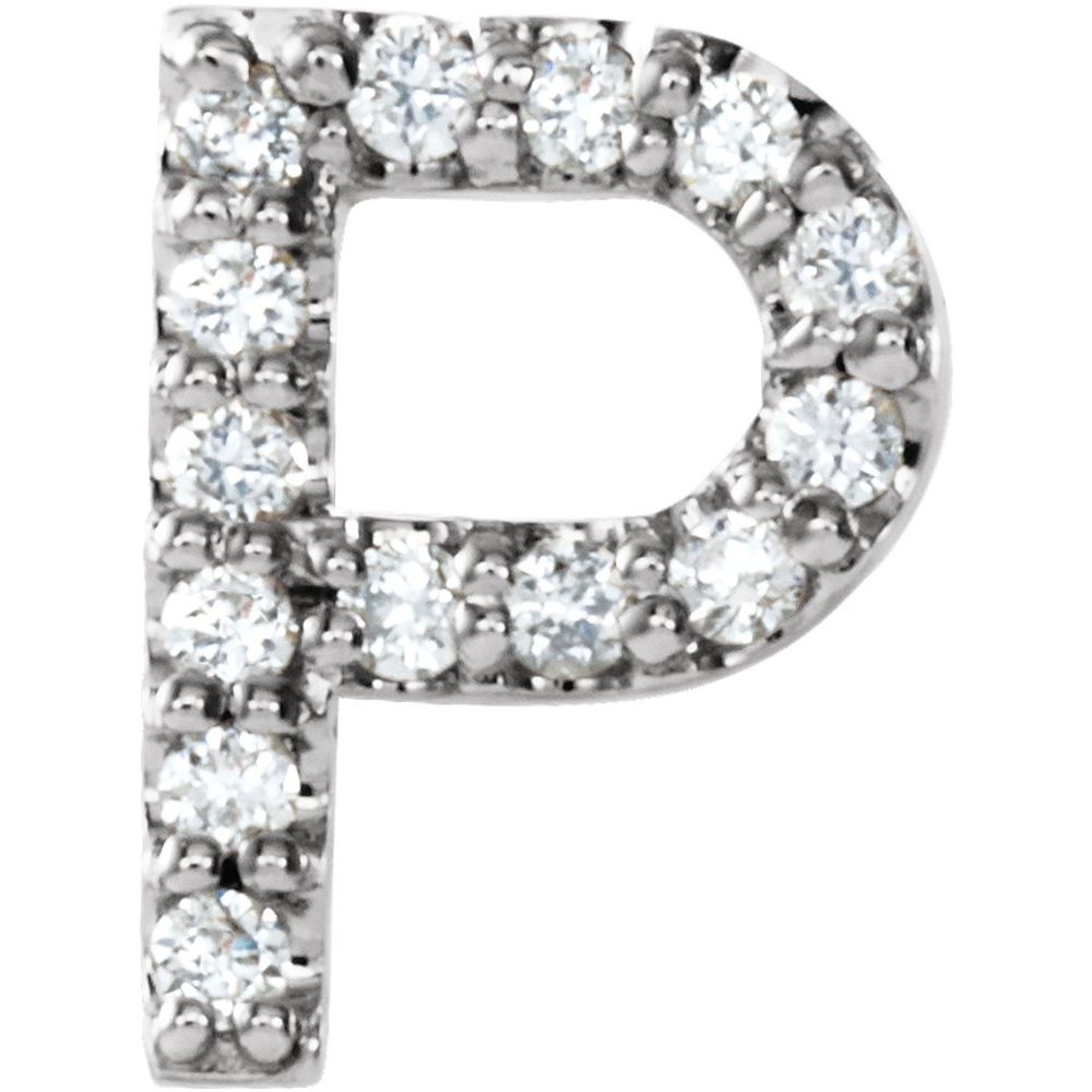 14K Natural Diamond Initial Stud