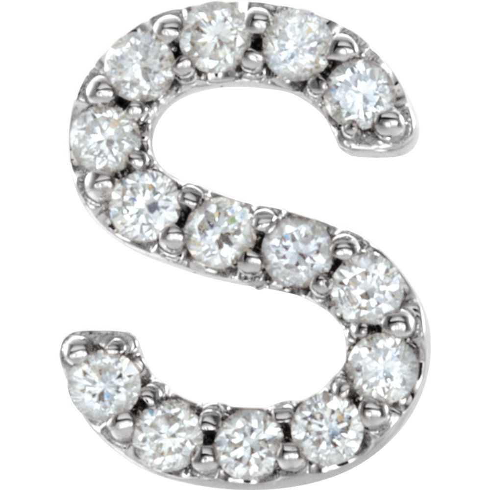 14K Natural Diamond Initial Stud