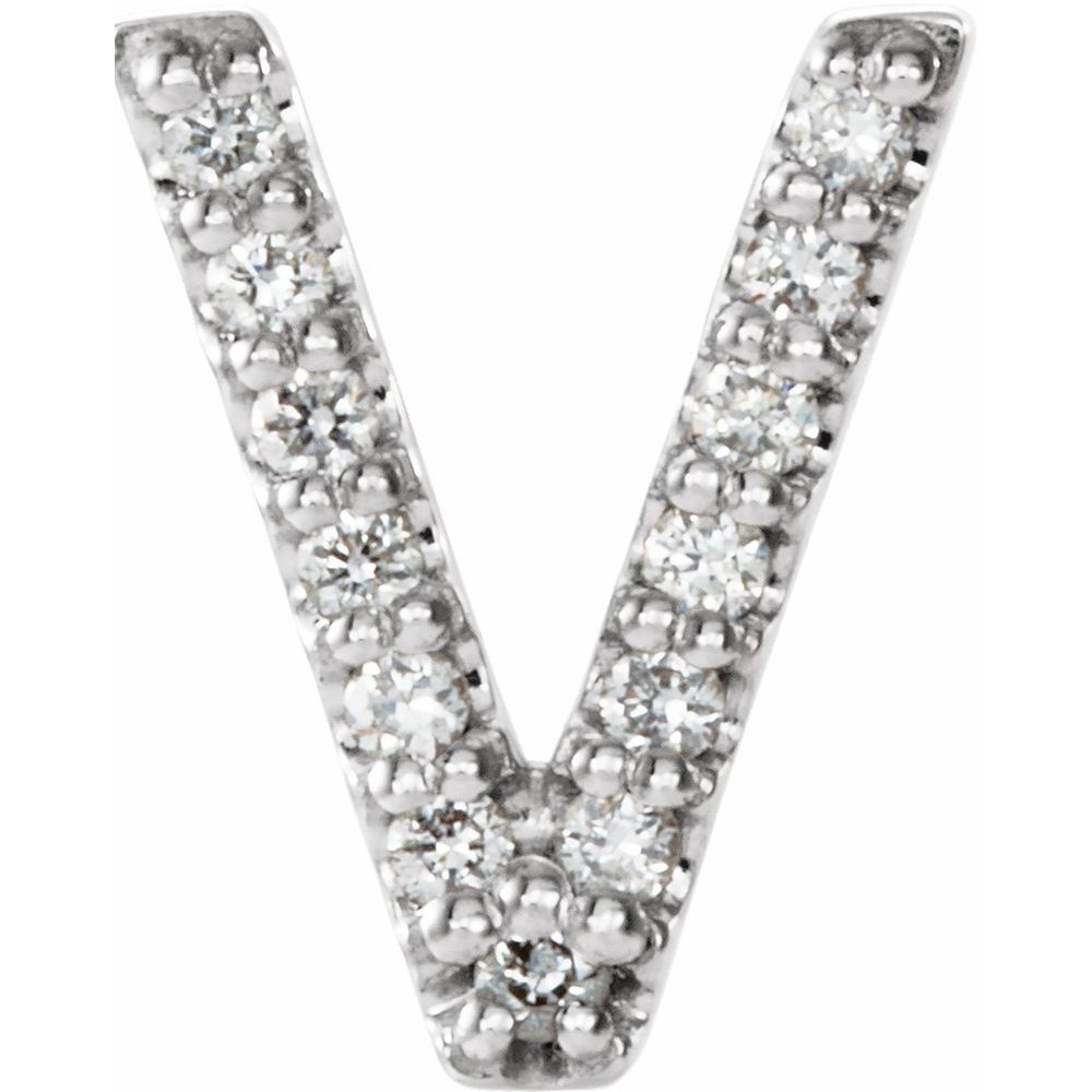 14K Natural Diamond Initial Stud
