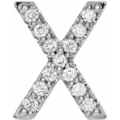 14K Natural Diamond Initial Stud