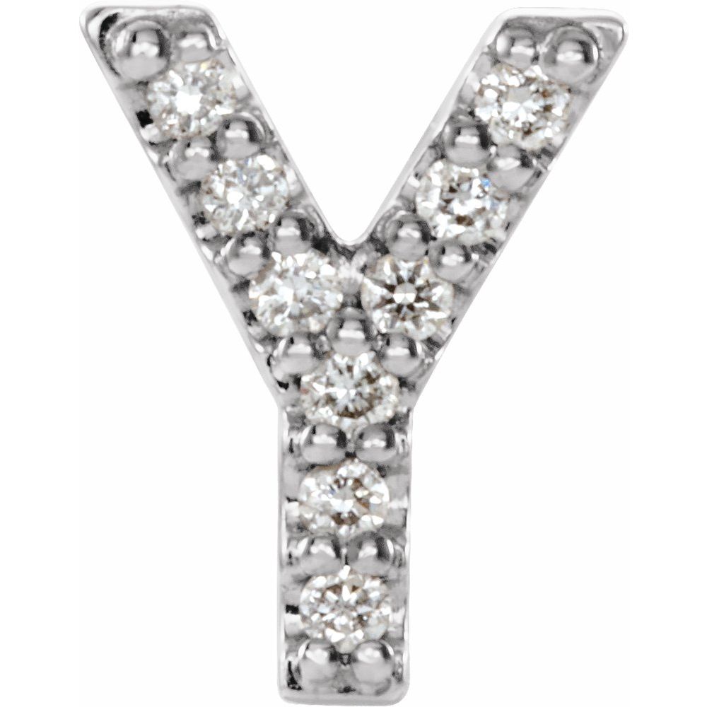 14K Natural Diamond Initial Stud
