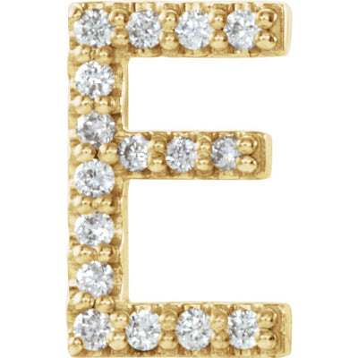 14K Natural Diamond Initial Stud