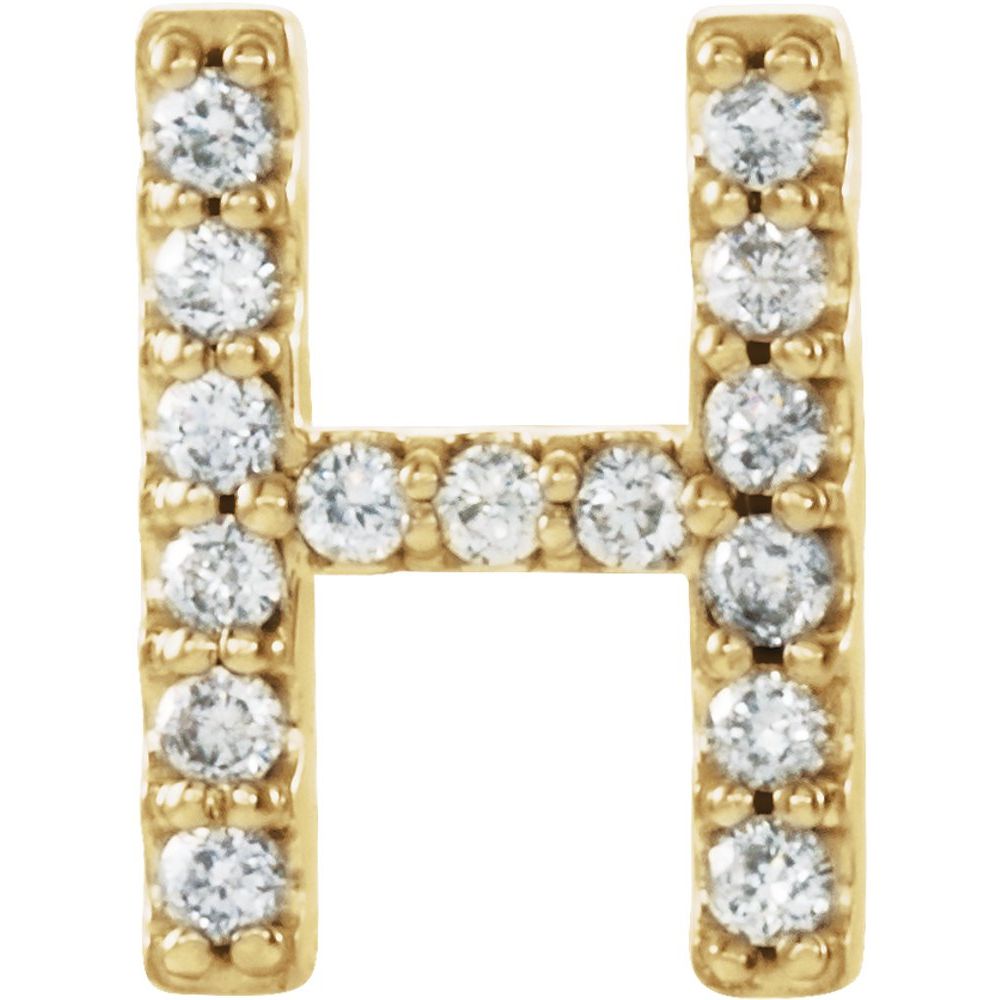 14K Natural Diamond Initial Stud