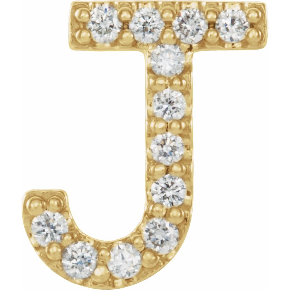 14K Natural Diamond Initial Stud