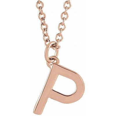 14K Initial Dangle Necklace
