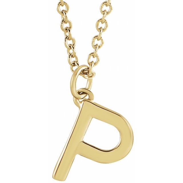 14K Initial Dangle Necklace