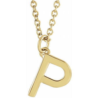 14K Initial Dangle Necklace