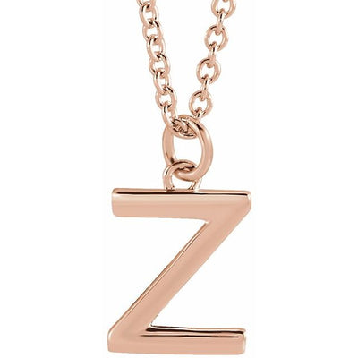 14K Initial Dangle Necklace