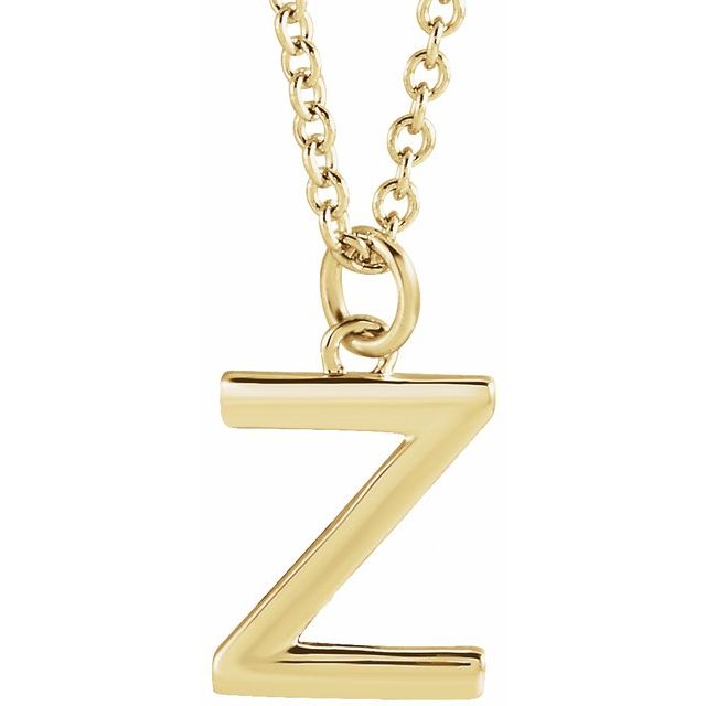 14K Initial Dangle Necklace