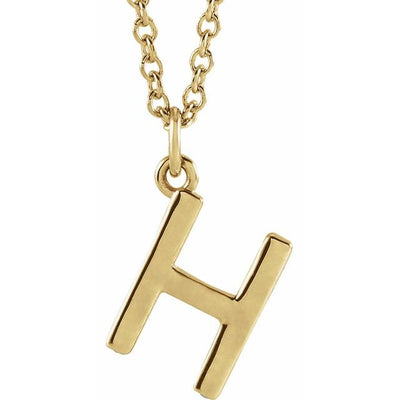14K Initial Dangle Necklace