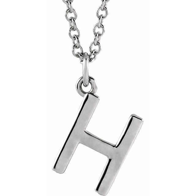 14K Initial Dangle Necklace