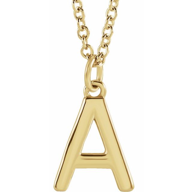 14K Initial Dangle Necklace