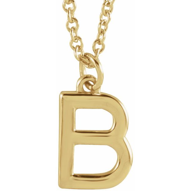 14K Initial Dangle Necklace