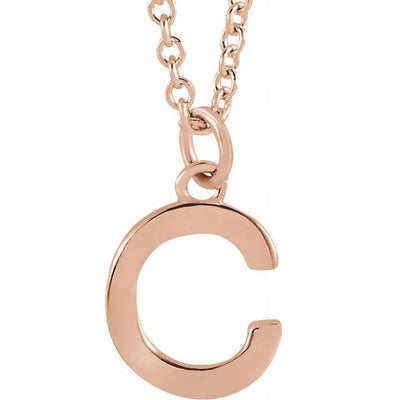14K Initial Dangle Necklace