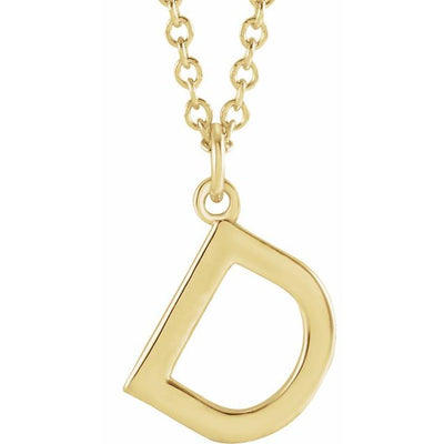 14K Initial Dangle Necklace