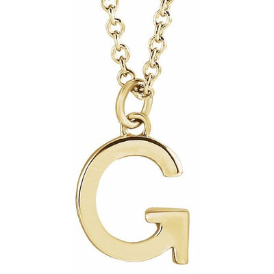 14K Initial Dangle Necklace