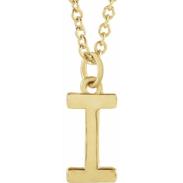 14K Initial Dangle Necklace