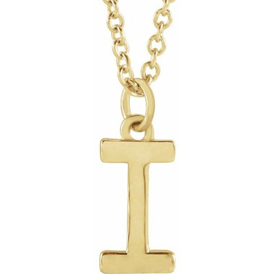 14K Initial Dangle Necklace