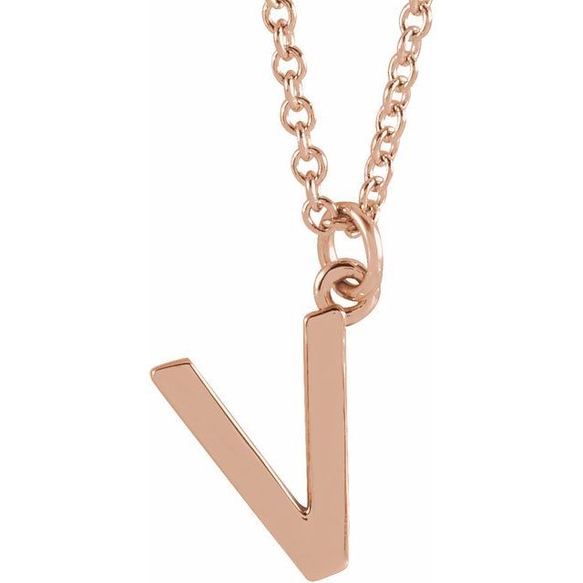 14K Initial Dangle Necklace